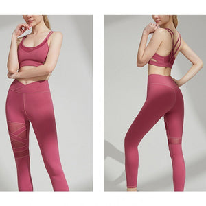 Sportswear Yoga Suit Casual Women Outfit Sexy Hip-Up Fitness Bra + Sports Pants 2-Piece Set Europe America Summer Suit For Women