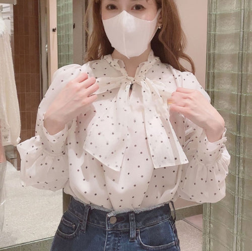 Spring 2022 Solid Ol Slim Blusas Sweet Lantern Long Sleeve Pullover Blouse Women Gauze Patchwork Elegant Shirt Feminino