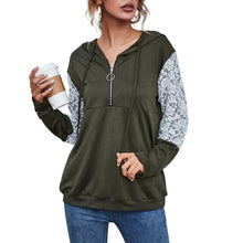 Load image into Gallery viewer, Spring Autumn Oversize Women&#39;s Hoodie  Fashion Lace Splicing Long Sleeve Drawstring Zipper Casual Mujer Tops Sweatshirts Female