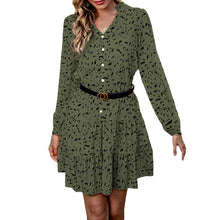 Load image into Gallery viewer, Spring Autumn Women&#39;s Dress Long Sleeve Print Sexy Fashion V Neck Flared Holiday A-Line Short Dress Casual Elegant Lady Vestido