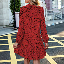 Load image into Gallery viewer, Spring Autumn Women&#39;s Dress Long Sleeve Print Sexy Fashion V Neck Flared Holiday A-Line Short Dress Casual Elegant Lady Vestido