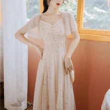 Load image into Gallery viewer, Spring French Fairy Dress Women Elegant Patchwork Sequin Party Dress Female V-neck Sweet Kawaii Korean Dress Women 2021 New