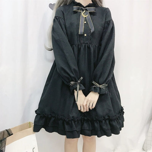 Spring Japanese Style Gothic Dress Women Kawaii Lolita Party Mini Dress Female High Street Sweet Designer Dress Women 2021 New