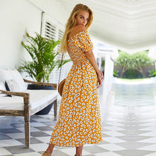 Load image into Gallery viewer, Spring New Off The Shoulder Dress Women Casual Slim High Waist Print Dress For Women 2021 Sexy Slash Neck Summer Dress
