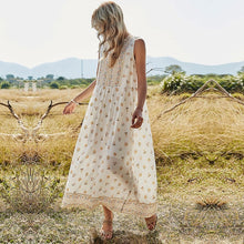 Load image into Gallery viewer, Spring New Sleeveless Print Dress Women Casual O Neck White Sweet Sling Dress For Women 2021 Summer Dress