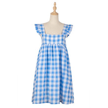 Load image into Gallery viewer, Spring Plaid Spaghetti Strap Dress Women Square Collar Sleeveless Rufflse Sling Dress For Women 2021 New Blackless Summer Dress