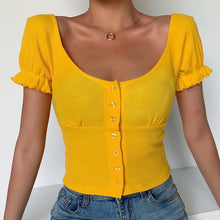 Load image into Gallery viewer, Spring Summer Ladies Elegant Fashion Short Sleeve Solid Print Tank Tops Women 2021 New Office Lady Button Short Shirts