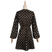 Load image into Gallery viewer, Spring Summer Ladies Fashion Bronzing Print Dress Women 2021 New Casual Mesh Full Sleeve High Waist Above Knee Short Dress