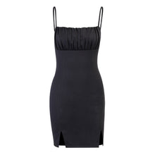 Load image into Gallery viewer, Spring Summer Sexy Spaghetti Strap Dress Women Solid Color Slim Sling Split Hip Dress For Woman Backless Mini Dress
