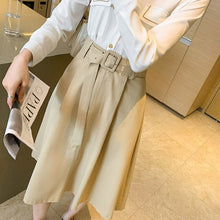 Load image into Gallery viewer, Spring and Autumn High Waist Suit Skirt Loose 2021 New Mid-length Professional A-line Skirt Temperament Large Swing Skirt
