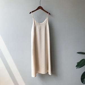 Spring summer 2022 Woman Tank Dress Casual Satin Sexy Camisole Elastic Female Home Beach Dresses v-neck camis sexy dress