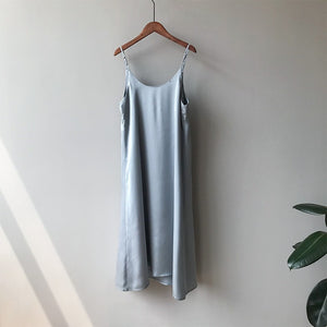 Spring summer 2022 Woman Tank Dress Casual Satin Sexy Camisole Elastic Female Home Beach Dresses v-neck camis sexy dress