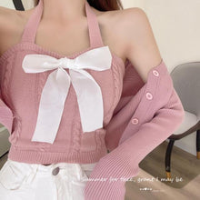 Load image into Gallery viewer, Square Neck Halter Sexy Camisole Top 2021 Fall Femme Bowknot Strapless Pink Sleeveless Camisole Top Y2K Women&#39;s Clothing Autumn