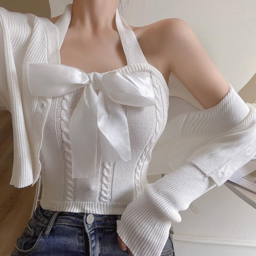 Square Neck Halter Sexy Camisole Top 2021 Fall Femme Bowknot Strapless Pink Sleeveless Camisole Top Y2K Women's Clothing Autumn