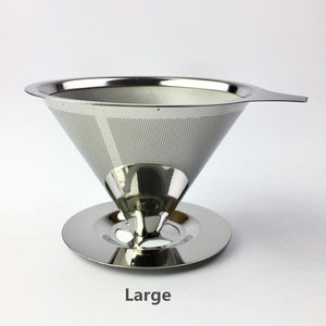 Stainless Steel Coffee Filter Holder Reusable Coffee Filters Dripper v60 Drip Coffee Baskets