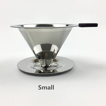 Load image into Gallery viewer, Stainless Steel Coffee Filter Holder Reusable Coffee Filters Dripper v60 Drip Coffee Baskets