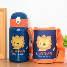 Load image into Gallery viewer, Stainless steel children&#39;s straw thermos, cartoon thermos, 400ml