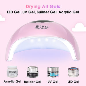 Star 6 Nail Dryer UV Nails Lamp For Manicure Dry Nail Drying Gel Ice Polish Lamp 12 LED Auto Sensor 30s 60s 90s Nail Art Tools