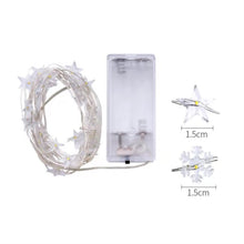 Load image into Gallery viewer, Star String LED Decoration Lights AA Battery Operated 4M Copper Light String Decorative Xmas Snowflake Garland for Bedroom Party