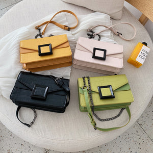 Stone Pattern PU Leather Crossbody Bags For Women 2020 Small Shoulder Simple Bag Female Luxury Chain Handbags and Purses