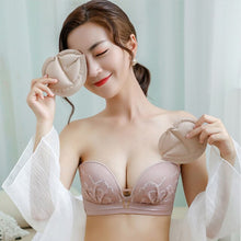 Load image into Gallery viewer, Strapless-Bra for Women Sexy Lace Solid Underwear Ultra Thin Seamless Bra Small Breast Show Big Chest Lingerie Suit Wireless