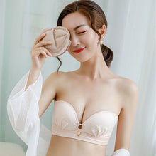 Load image into Gallery viewer, Strapless-Bra for Women Sexy Lace Solid Underwear Ultra Thin Seamless Bra Small Breast Show Big Chest Lingerie Suit Wireless