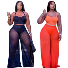 Load image into Gallery viewer, Strapless Sleeveless Crop Top And Pants 2 Pieces Set Sexy Tight Club Party Lady Fashion Sheath Tracksuits