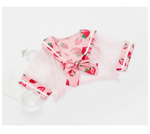 Strawberry Transparent Bra Underwear Sleepwear Japanese Sexy Lolita Girl Cute Lingerie Intimates Sailor Uniform Exotic Apparel