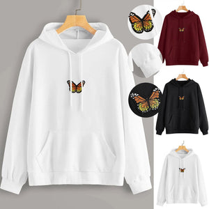 Streetwear Hoodies Women Sweatshirt Autumn Long Sleeve Hoodies Harajuku Hoodie Butterfly Print Sweatshirt Women Pullover Mujer