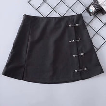 Load image into Gallery viewer, Streetwear Mini Skirt Women Side split brooch High Waist Side Zipper Short Skirt Sexy Female A-Line Slim Hip Camo Skirts