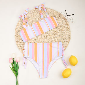 Striped Bikinis 2021 Sexy Women Swimsuit Swimwear Female Brazilian Bather High Waist Bikini Set Biquini Bathing Suit