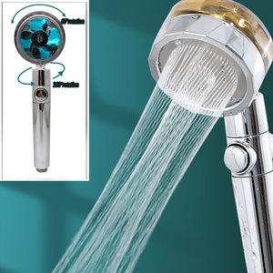 Strong Pressurization Spray Nozzle Water Saving  Rainfall 360 Degrees Rotating With Small Fan Washable Hand-held Shower Head