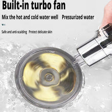 Load image into Gallery viewer, Strong Pressurization Spray Nozzle Water Saving  Rainfall 360 Degrees Rotating With Small Fan Washable Hand-held Shower Head