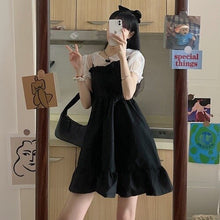 Load image into Gallery viewer, Summer Black Vintage Hepburn Dresses Women Elegant Korean Gothic High Waist Kawaii Dresses Female Casual Sweet Party Dress 2021