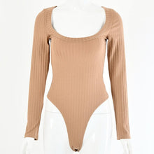 Load image into Gallery viewer, Summer Bodysuit For Women Sexy Long Sleeve Solid Pit Bar Fashion Cotton Bodycon 2021 New Slim Ladies Siamese Briefs