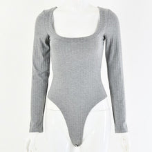 Load image into Gallery viewer, Summer Bodysuit For Women Sexy Long Sleeve Solid Pit Bar Fashion Cotton Bodycon 2021 New Slim Ladies Siamese Briefs