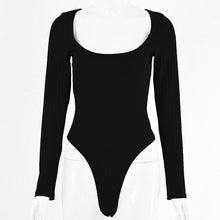 Load image into Gallery viewer, Summer Bodysuit For Women Sexy Long Sleeve Solid Pit Bar Fashion Cotton Bodycon 2021 New Slim Ladies Siamese Briefs