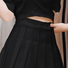 Load image into Gallery viewer, Summer Cross Tie Waist Short Small Suit Jacket + Pleated Skirt Two-piece Sets Office Lady Conjuntos De Vestido Ensembles Femme