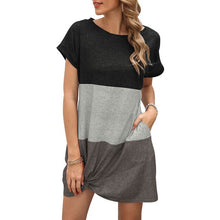 Load image into Gallery viewer, Summer Dress Women платье 2021 Splicing Mini Dress Twist-Hem  A-Line Dress Gown Casual Loose Vestidos de mujer Women&#39;s Dress