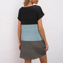 Load image into Gallery viewer, Summer Dress Women платье 2021 Splicing Mini Dress Twist-Hem  A-Line Dress Gown Casual Loose Vestidos de mujer Women&#39;s Dress