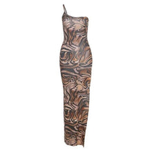 Load image into Gallery viewer, Summer Dress Women Fashion One-Shoulder Sling Bodycon Robe Sleeveless Sundress Sexy Long Woman&#39;s Party Dress 2021 Clubwear
