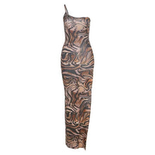 Load image into Gallery viewer, Summer Dress Women Fashion One-Shoulder Sling Bodycon Robe Sleeveless Sundress Sexy Long Woman&#39;s Party Dress 2021 Clubwear