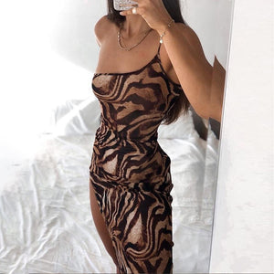 Summer Dress Women Fashion One-Shoulder Sling Bodycon Robe Sleeveless Sundress Sexy Long Woman&#39;s Party Dress 2021 Clubwear