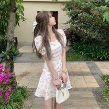 Load image into Gallery viewer, Summer Elegant Kawaii Floral Dress Women Print Korean Sweet Cute Party Mini Dress Puff Sleeve Pretty Fairy Summer Sundress 2021