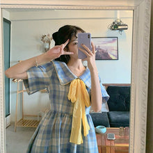 Load image into Gallery viewer, Summer Elegant Plaid Dress Women Vintage Korean Kawaii Designer Sweet Dresses Female Casual Club Outfits Beach Party Dress 2021
