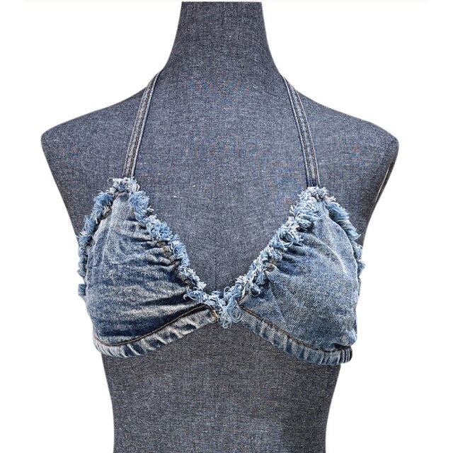 Summer Fashion American Flag Denim Waistcoat Tassel Shorts Two Pieces Set Slim Vest Tops Suits Set For Women