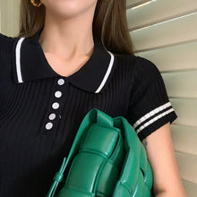 Load image into Gallery viewer, Summer Fashion Striped Knitted Two Piece Set Women Clothes T Shirt Crop Tops Bodycon Short Skirt 2 Piece Set Outfits For Women