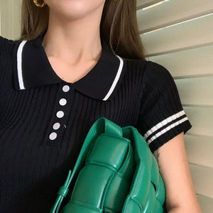 Summer Fashion Striped Knitted Two Piece Set Women Clothes T Shirt Crop Tops Bodycon Short Skirt 2 Piece Set Outfits For Women