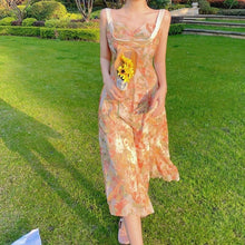 Load image into Gallery viewer, Summer French Vintage Strap Dress Women Elegant Floral Designer Y2k Split Dress Female Casual Backless Outdoor Party Dress 2021