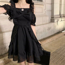 Load image into Gallery viewer, Summer Kawaii Gothic Dress Women Vintage Fungus Sweet French Hepburn Dress Female Korean Casual Elegant Black Party Dress 2021